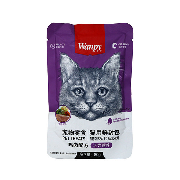 پوچ گربه ونپی مدل سفارش چین با طعم مرغ و سبزیجات وزن 85 گرم