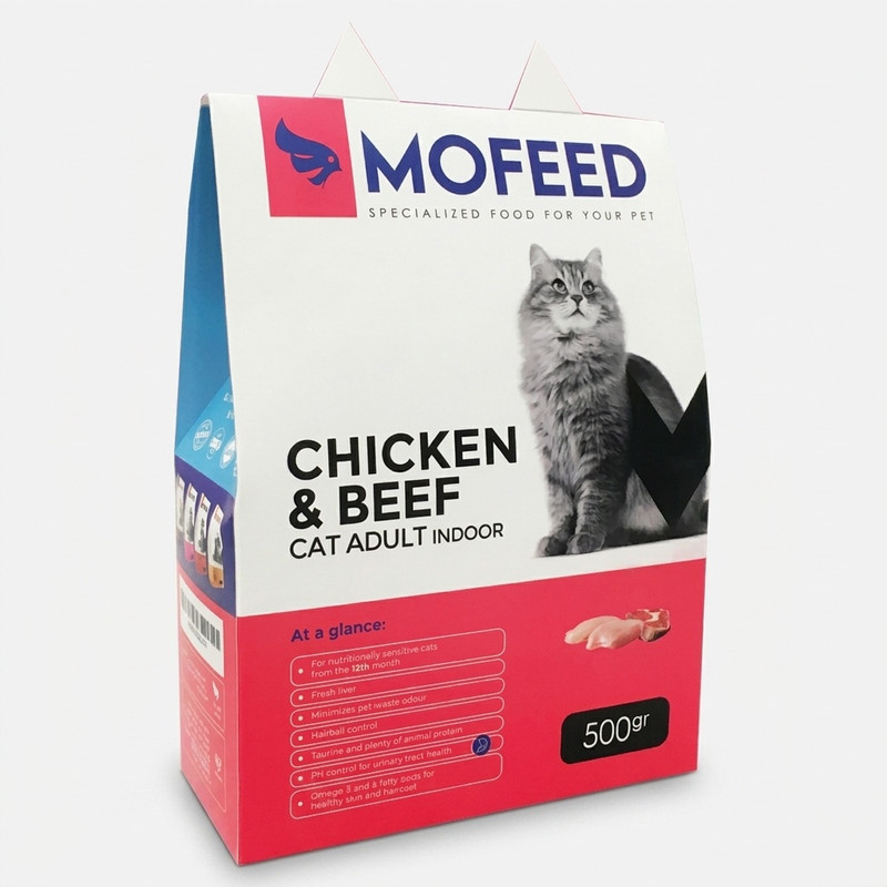 غذای خشک گربه مفید مدل Chiken&Beef وزن 500 گرم