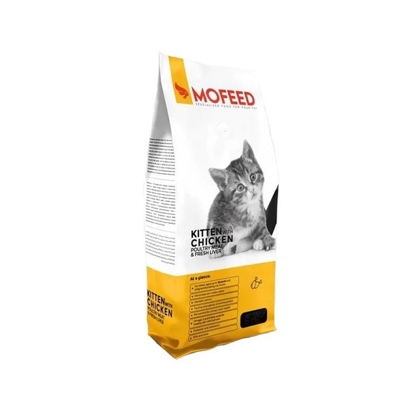 غذای خشک بچه گربه مفید مدل Kitten With Chicken &amp; Liver طعم مرغ و جگر وزن 1.5 کیلوگرم