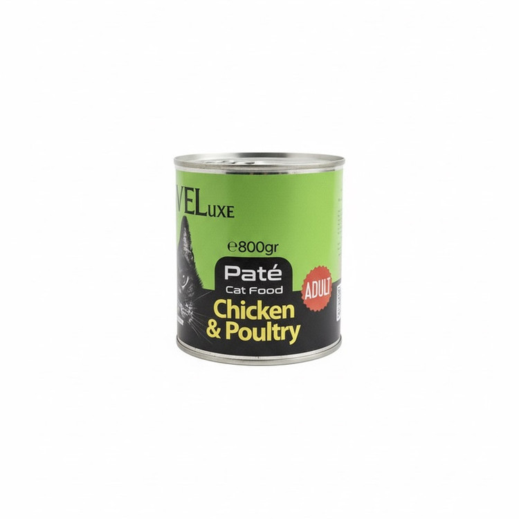 کنسرو غذای گربه بالغ نول لوکس مدل Paté Chicken & Poultry طعم مرغ و بوقلمون وزن 800