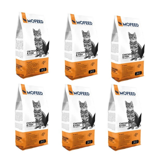 غذا خشک گربه بالغ مفید مدل  DIGIA30 FISH&CHICKEN طعم مرغ و ماهی وزن 2000 گرم مجموعه 6 عددی